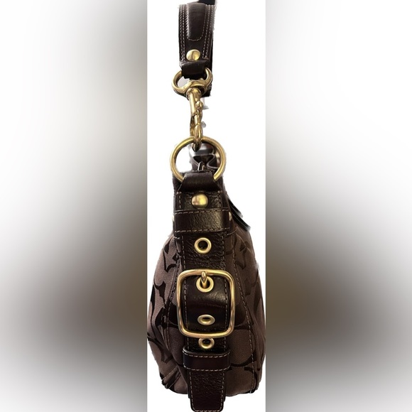 Coach Brown and Black Signature Bag - Picture 4 of 12